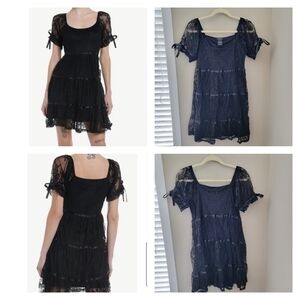 Cosmic Aura Dress Tiered Black Lace Babydoll New Size Small Hot Topic #1741